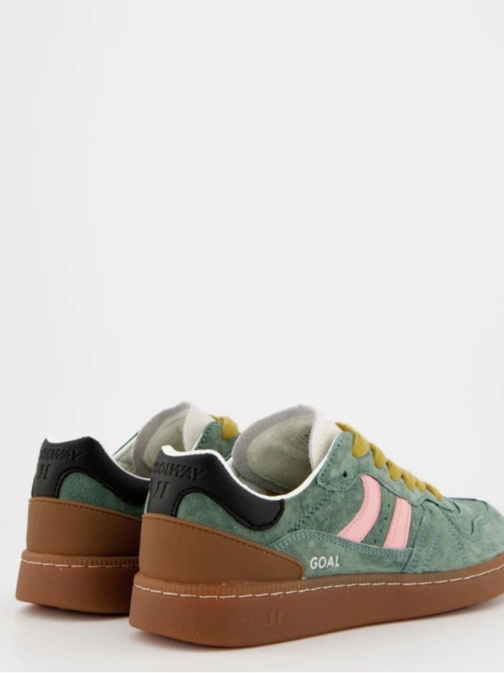 Coolway 7 Sneakers Goal in Green Forest Suede Free People black yellow no box - Picture 7 of 14